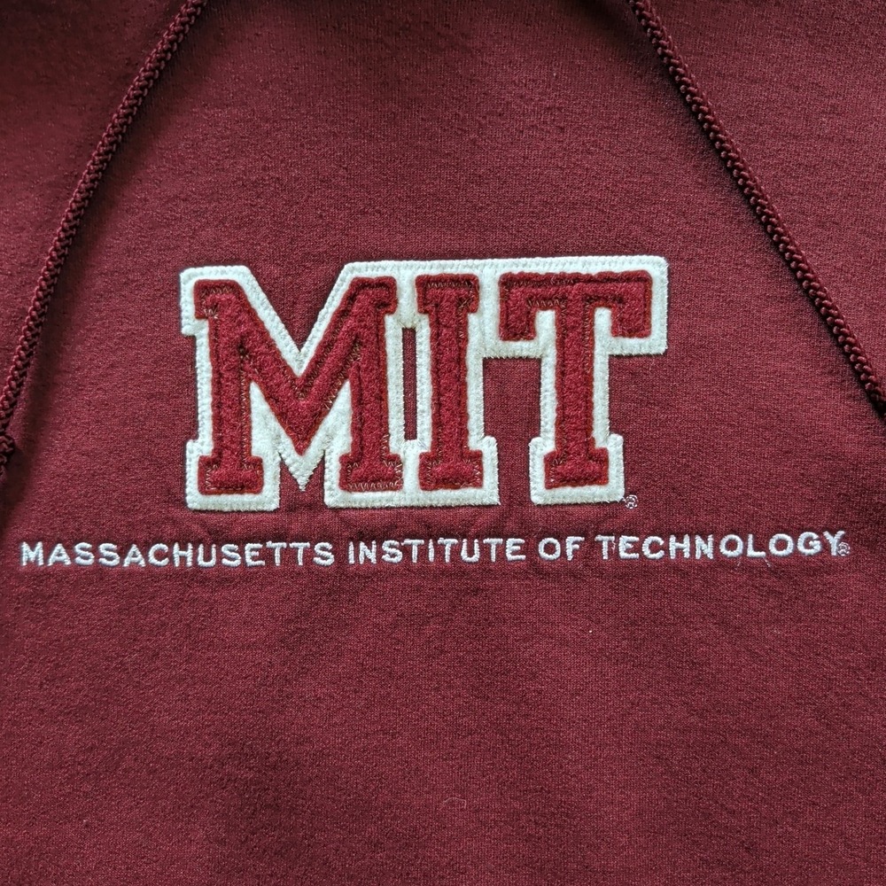 MIT Champion Hoodie Size XL Stitch Maroon Vintage Y2K Authentic Athletic Apparel - Picture 2 of 15